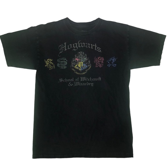 Warner Bros. Tops - 𝅺Harry Potter School of Witchcraft & Wizardry Unisex T-Shirt Hogwarts Black Tee